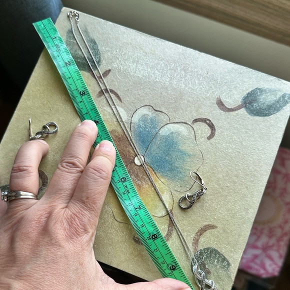 Helzberg Diamonds Sterling silver diamond infinity necklace and earrings set. - Picture 9 of 9